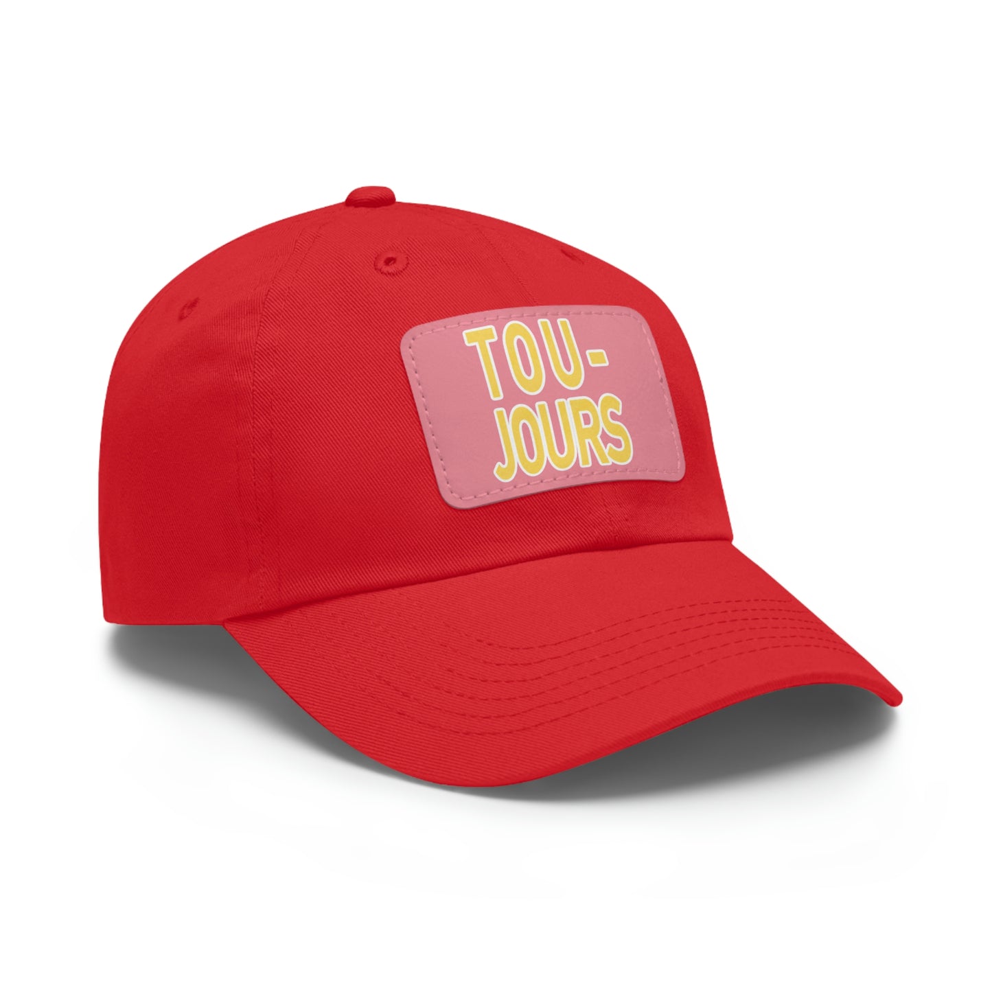 TOUJOURS Leather Patch Cap Red