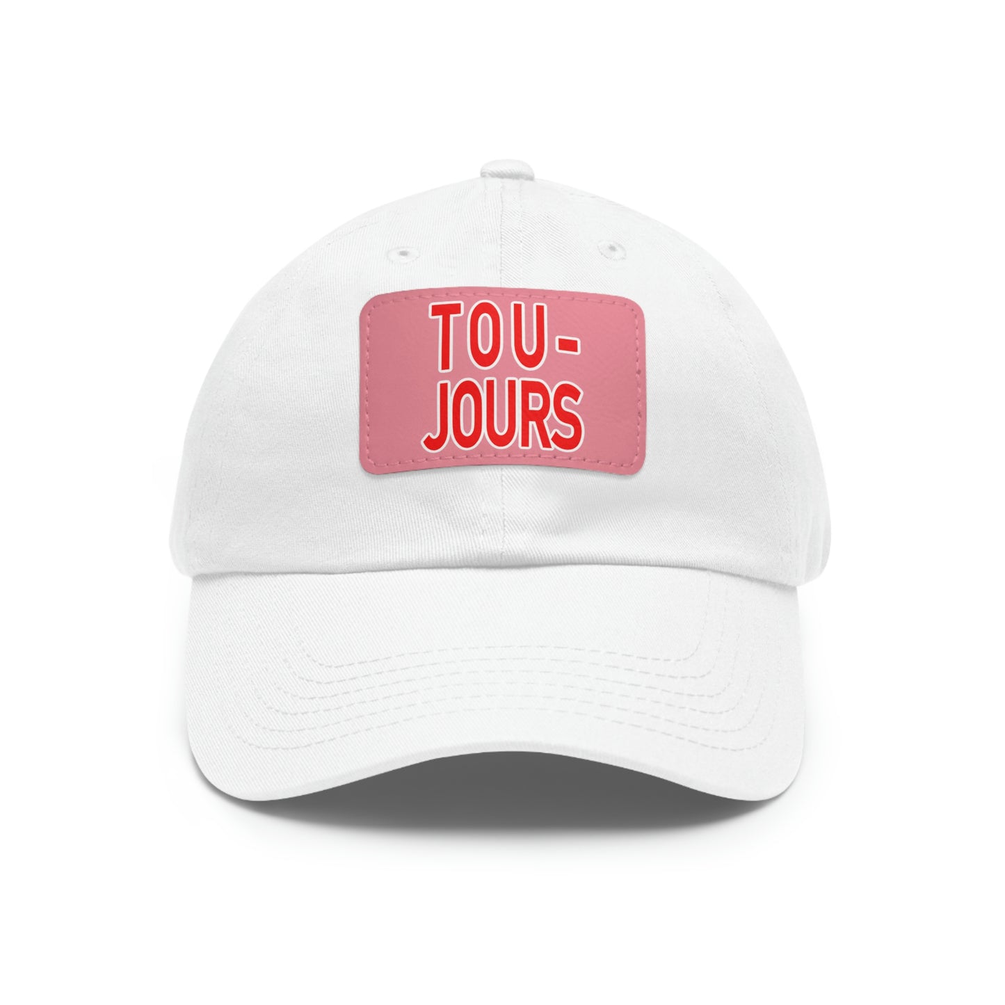 TOUJOURS Leather Patch Cap White