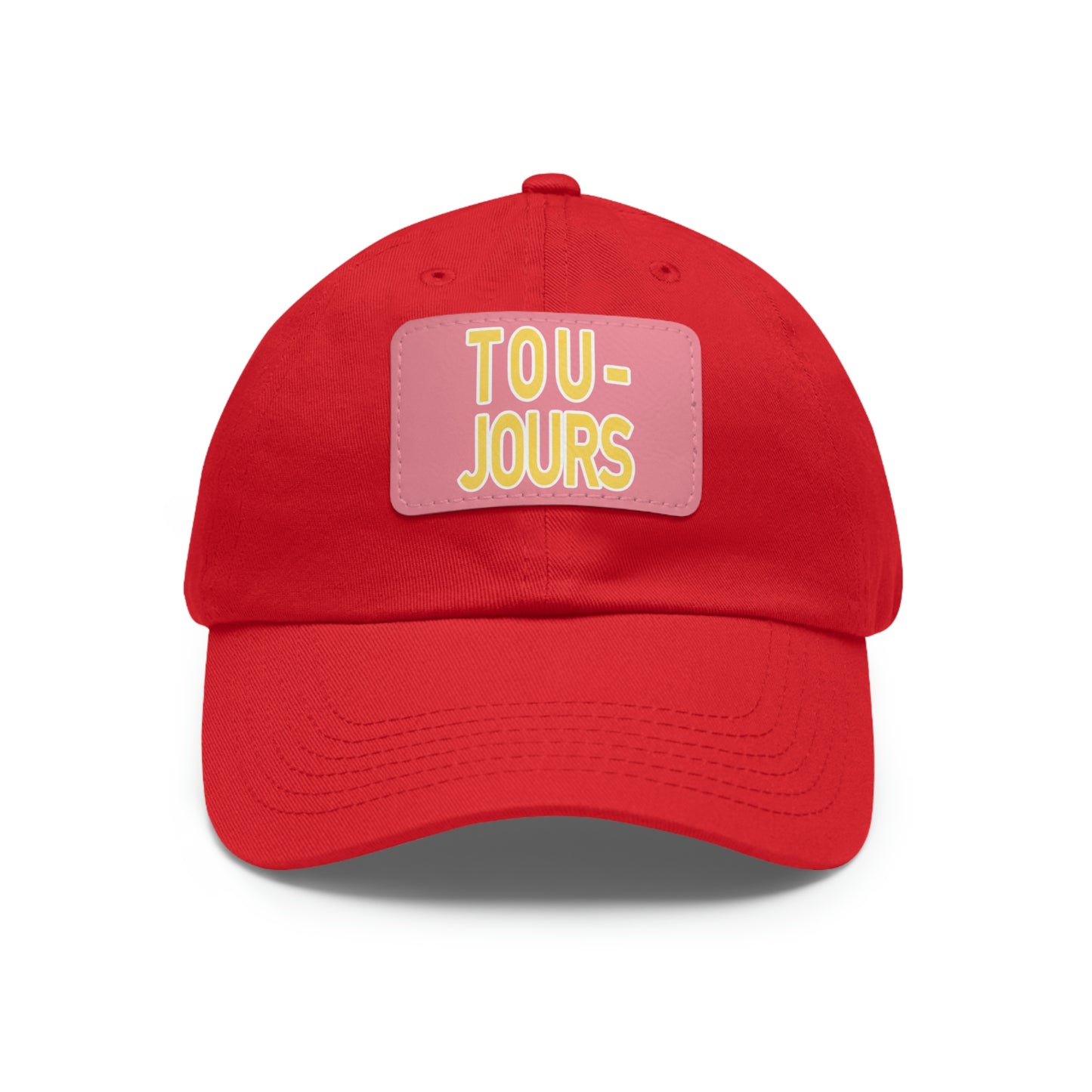 TOUJOURS Leather Patch Cap Red