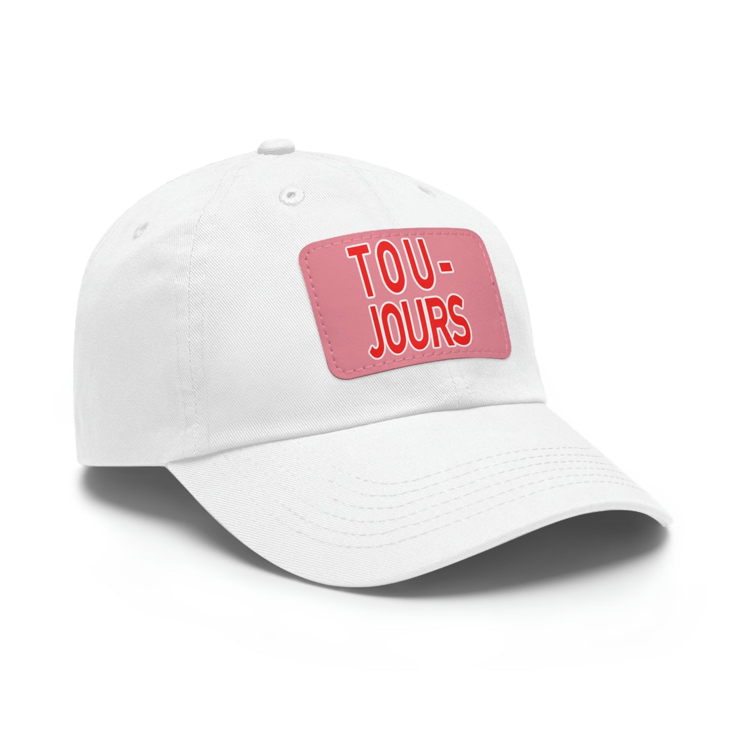 TOUJOURS Leather Patch Cap White